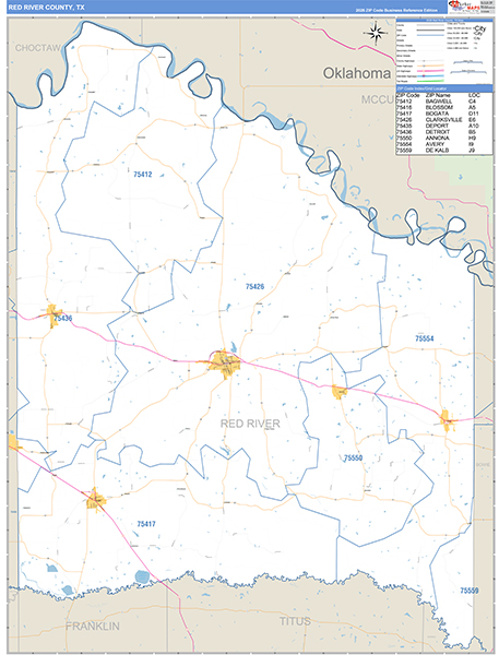 Red River County, TX Zip Code Map